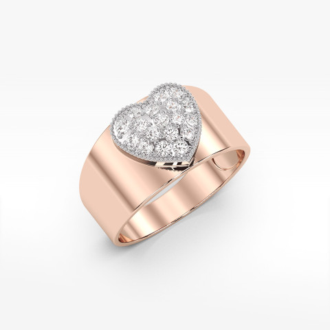 Pierścionek z różowego złota z diamentami  - próba 585 0,26CT pv-265C