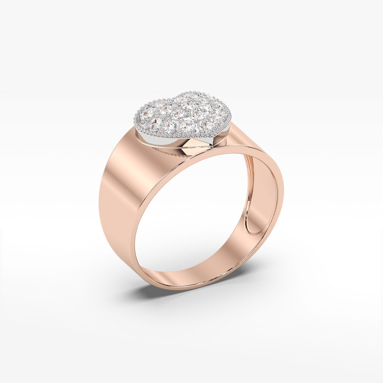 Pierścionek z różowego złota z diamentami  - próba 585 0,26CT pv-265C