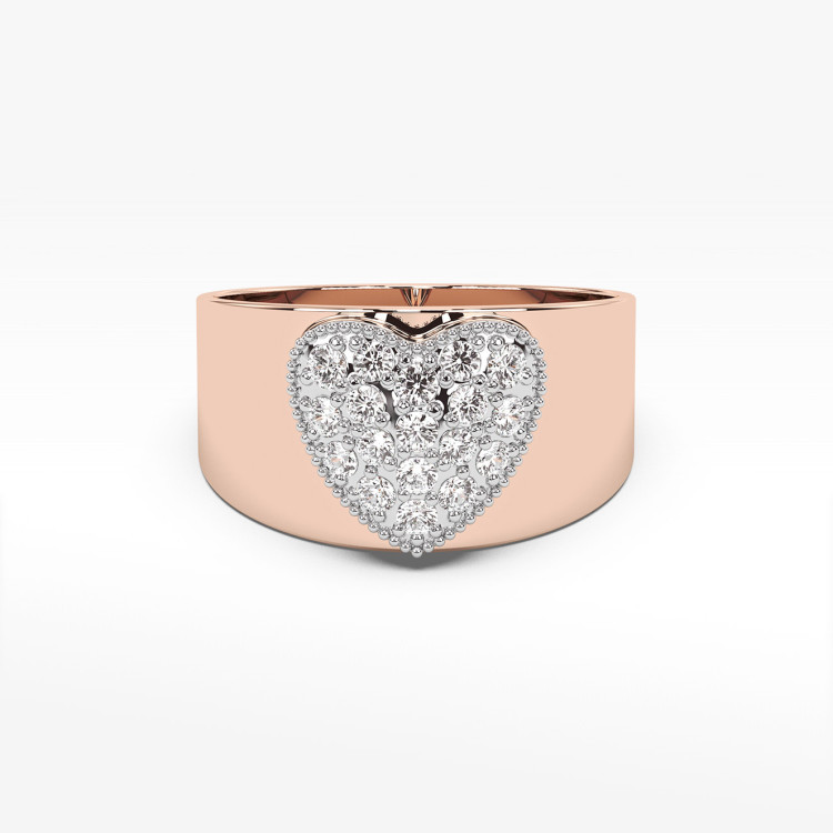 Pierścionek z różowego złota z diamentami  - próba 585 0,26CT pv-265C