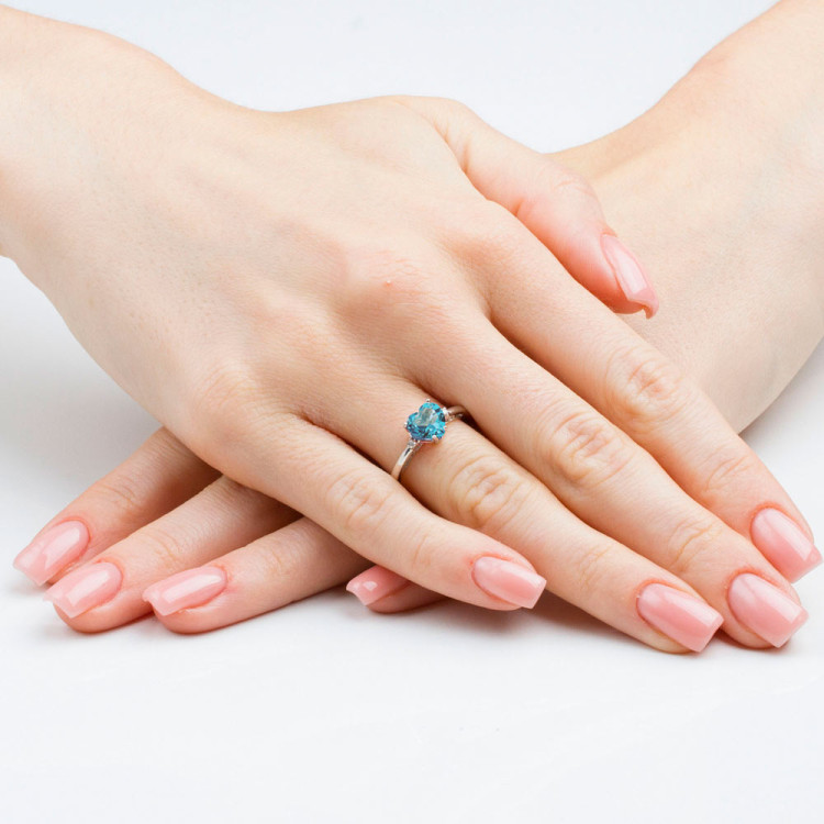 Pierścionek z różowego złota z topazem Swiss - próba 585 1,229CT PV-052CT