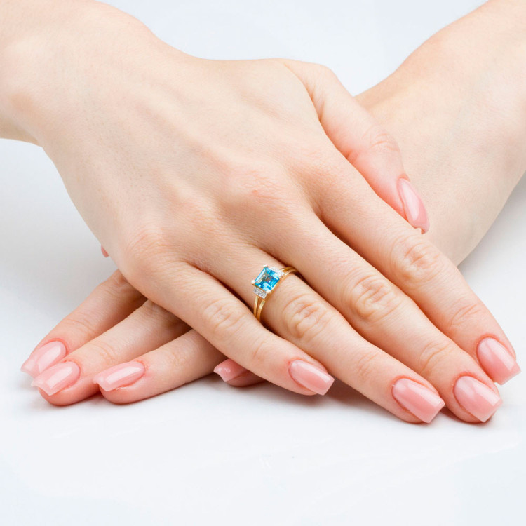 Pierścionek z różowego złota z topazem Swiss - próba 585 1,43CT PV-113CT