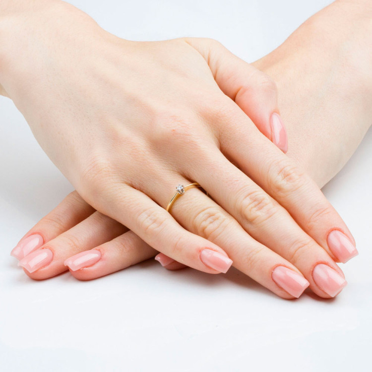 Pierścionek z białego złota z diamentem - próba 585 0,04CT PV-167B