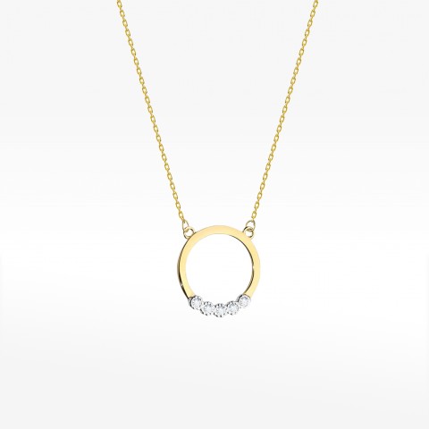 Naszyjnik z żółtego złota z diamentami - próba 585 0,043CT C-020A