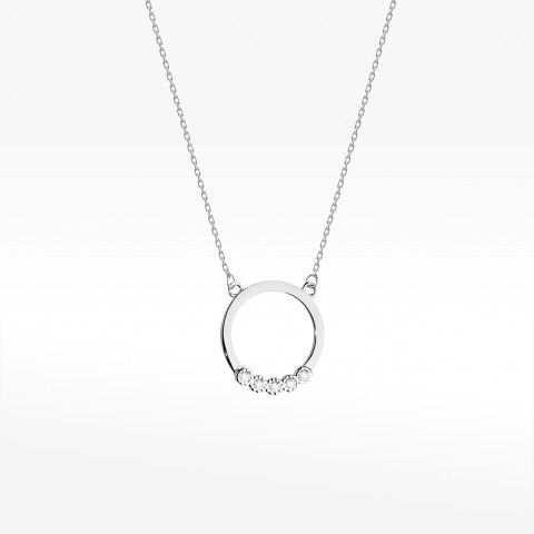 Naszyjnik z białego złota z diamentami - próba 585 0,043CT C-020B