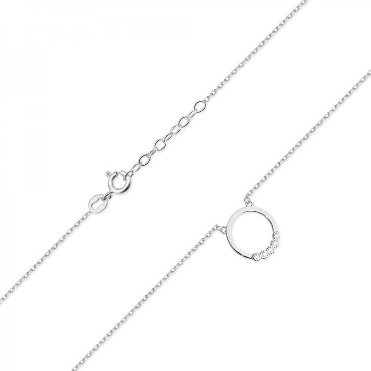 Naszyjnik z białego złota z diamentami - próba 585 0,043CT C-020B