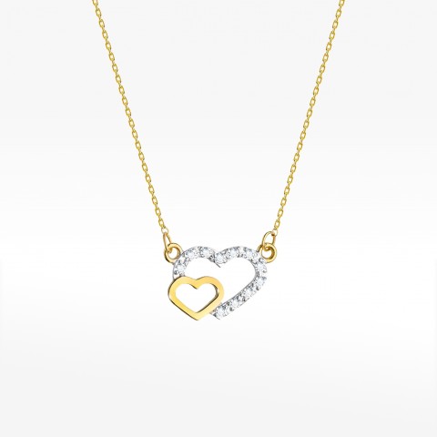 Naszyjnik z żółtego złota z diamentami - próba 585 0,055CT C-023A