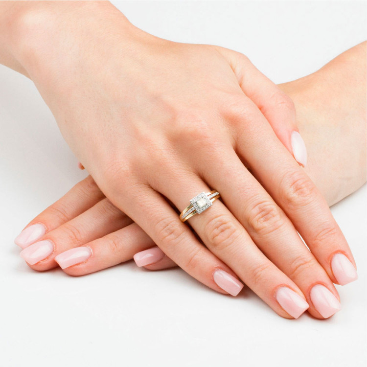 Pierścionek z białego złota z diamentami  - próba 585 0,29CT PV-206B