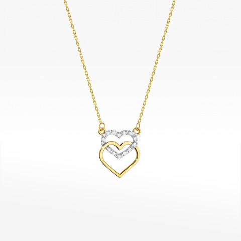 Naszyjnik z żółtego złota z diamentami - próba 585 0,265CT C-025A