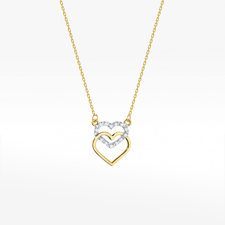 Naszyjnik z żółtego złota z diamentami - próba 585 0,265CT C-025A