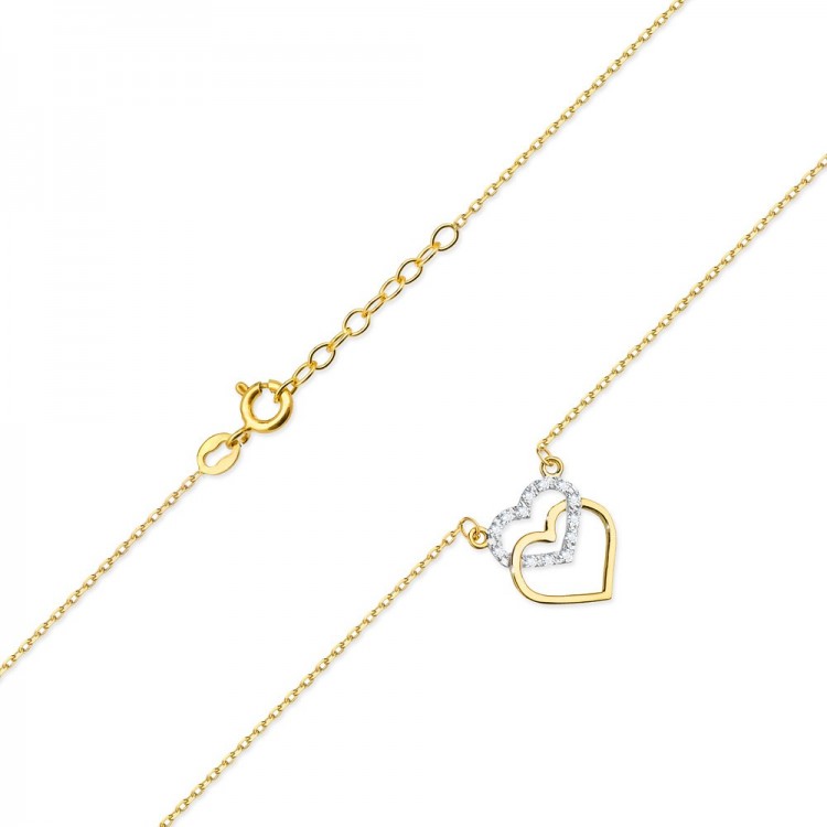 Naszyjnik z żółtego złota z diamentami - próba 585 0,265CT C-025A