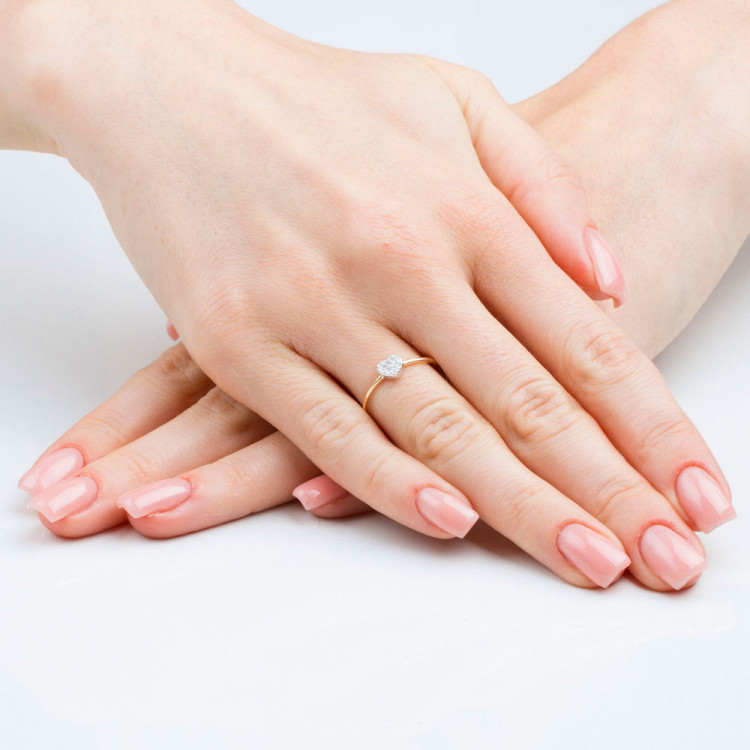 Pierścionek z białego złota z diamentami - próba 585 0,10CT PV-266B