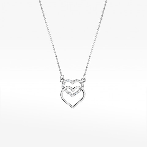 Naszyjnik z białego złota z diamentami - próba 585 0,265CT C-025B