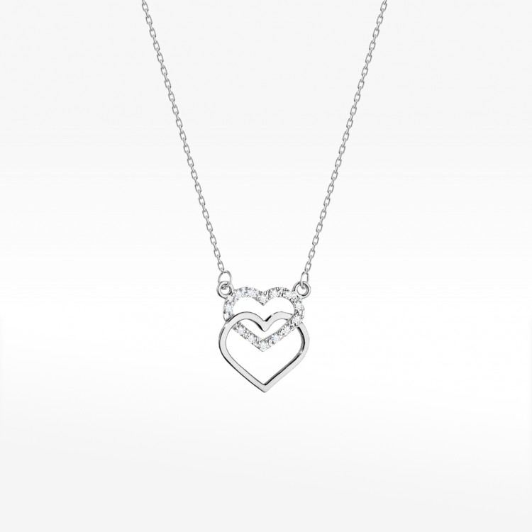Naszyjnik z białego złota z diamentami - próba 585 0,265CT C-025B
