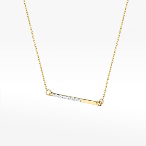 Naszyjnik z żółtego złota z diamentami - próba 585 0,035CT C-029A
