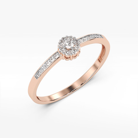 Pierścionek z różowego złota z diamentami  - próba 585 0,09CT PV-044C