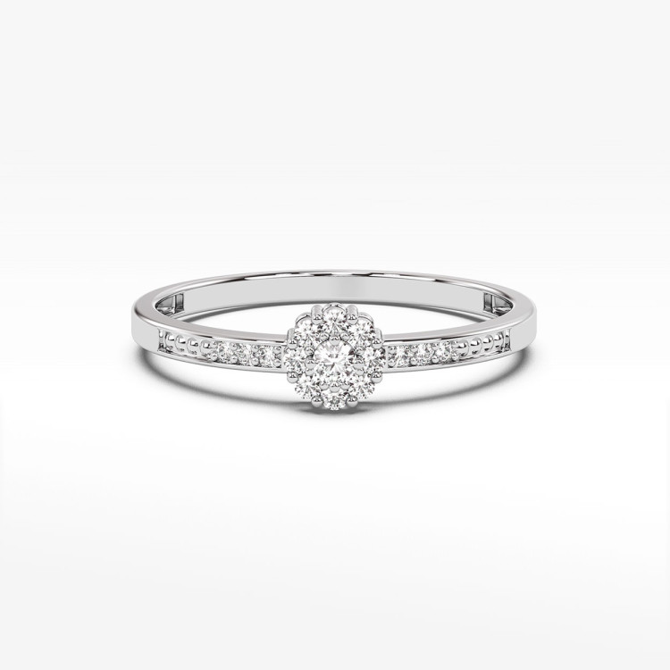 Pierścionek z białego złota z diamentami  - próba 585 0,09CT PV-044B