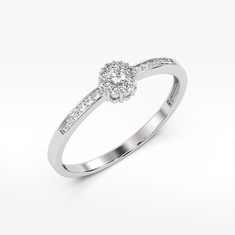 Pierścionek z białego złota z diamentami  - próba 585 0,09CT PV-044B