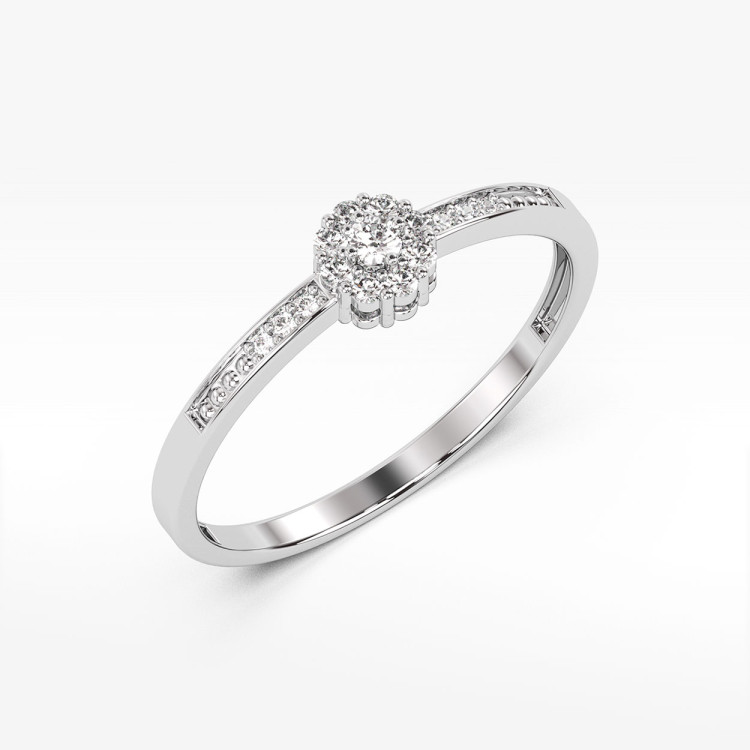 Pierścionek z białego złota z diamentami  - próba 585 0,09CT PV-044B