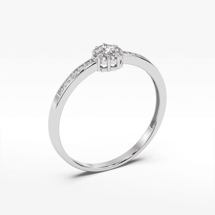 Pierścionek z białego złota z diamentami  - próba 585 0,09CT PV-044B