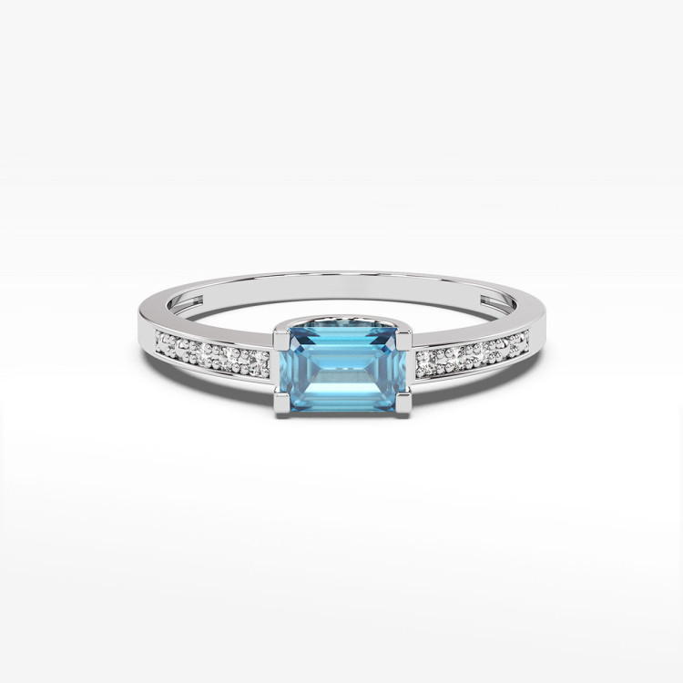 Pierścionek z białego złota z topazem Swiss - próba 585 0,68CT PV-058BT