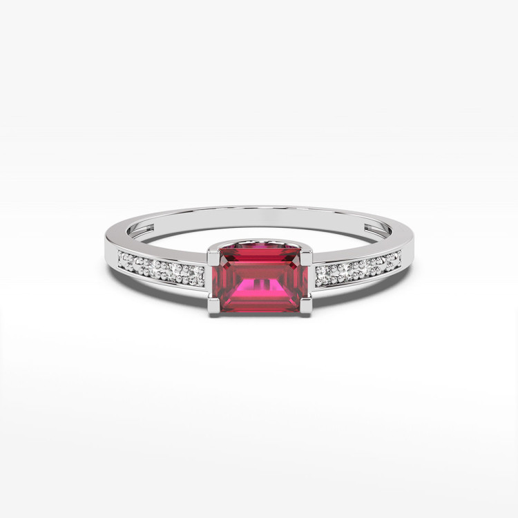 Pierścionek z białego złota z rubinem - próba 585 0,83CT PV-058BR