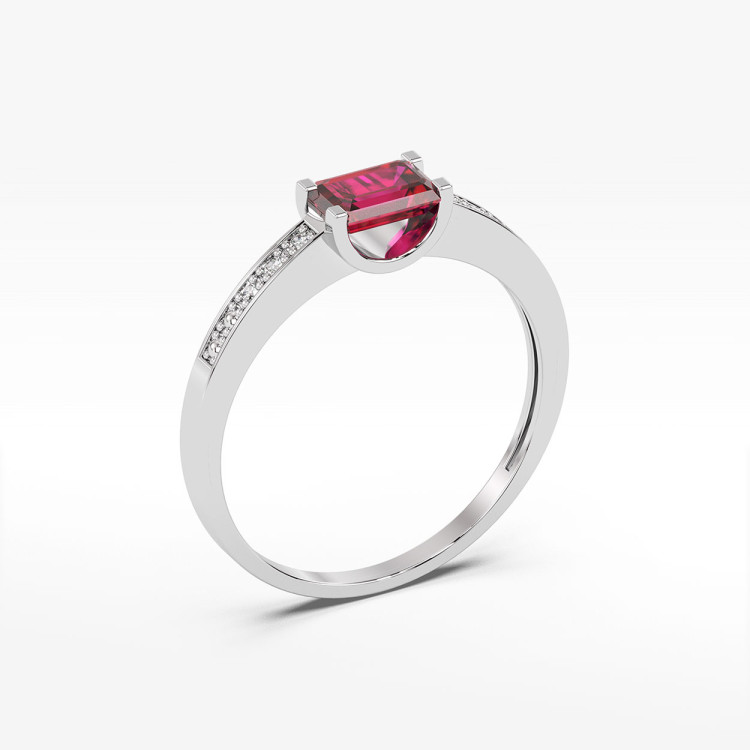 Pierścionek z białego złota z rubinem - próba 585 0,83CT PV-058BR