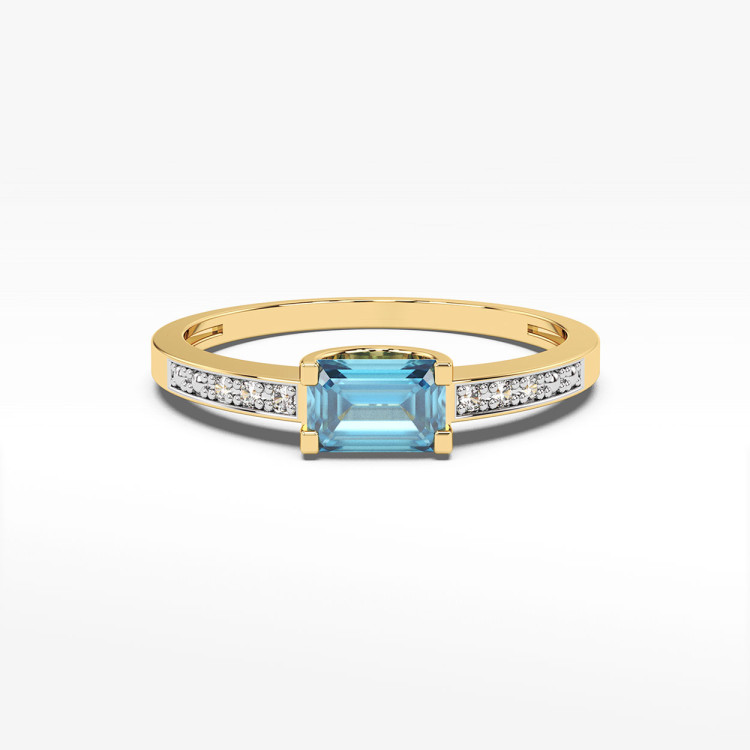 Pierścionek z żółtego złota z topazem Swiss - próba 585 0,68CT PV-058AT