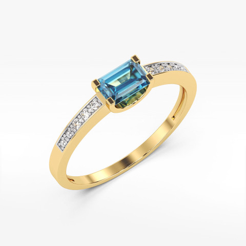 Pierścionek z żółtego złota z topazem Swiss - próba 585 0,68CT PV-058AT