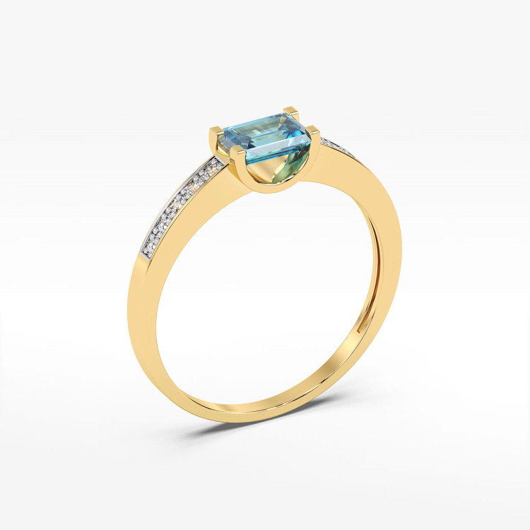 Pierścionek z żółtego złota z topazem Swiss - próba 585 0,68CT PV-058AT