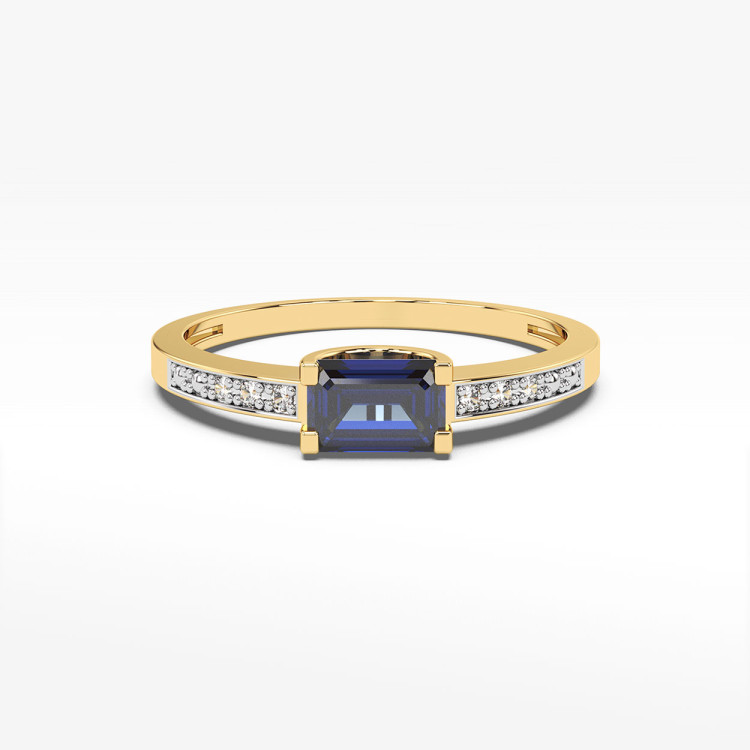 Pierścionek z żółtego złota z szafirem - próba 585 0,63CT PV-058ZS
