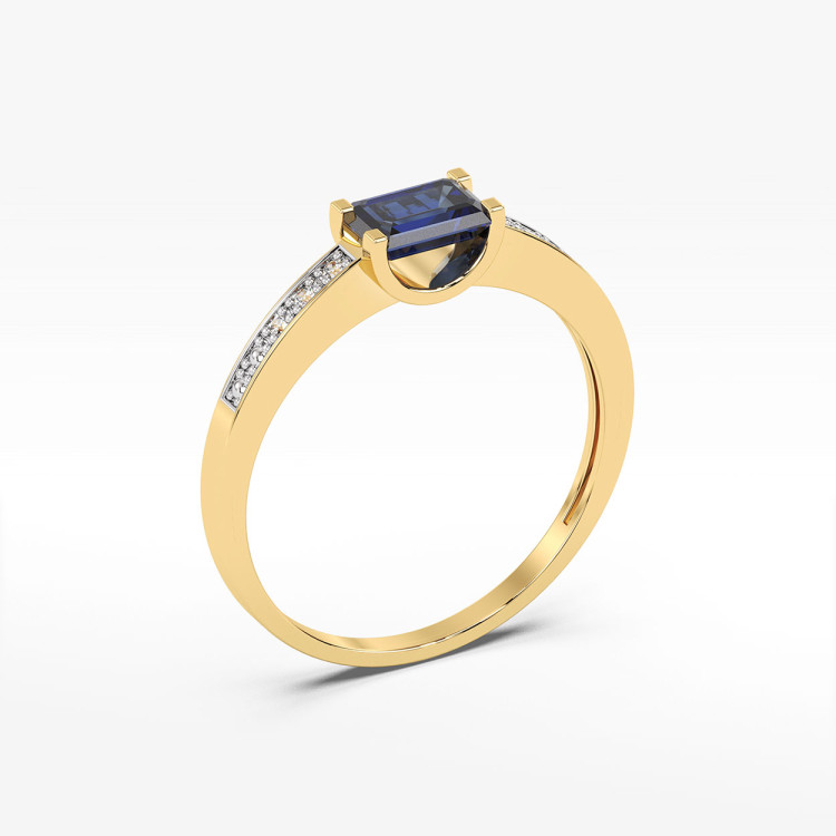 Pierścionek z żółtego złota z szafirem - próba 585 0,63CT PV-058ZS