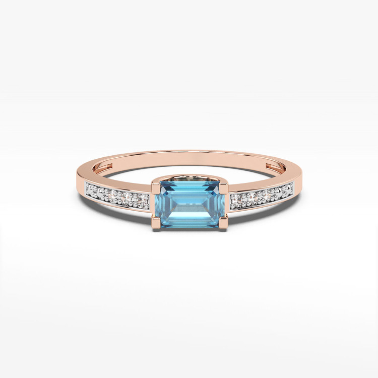Pierścionek z różowego złota z topazem Swiss - próba 585 0,68CT PV-058CT