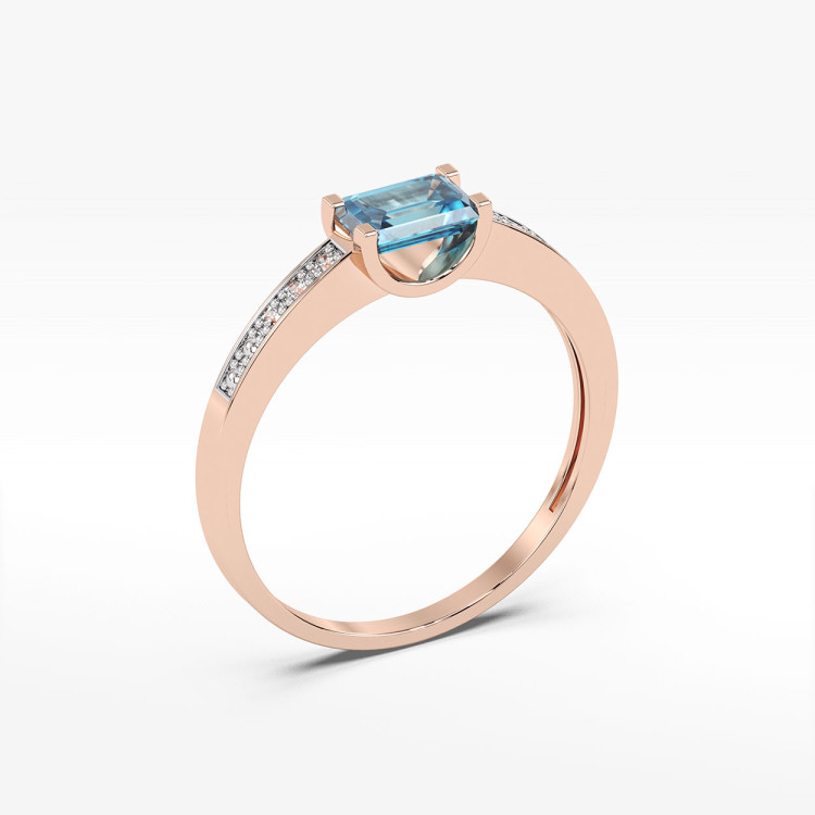 Pierścionek z różowego złota z topazem Swiss - próba 585 0,68CT PV-058CT