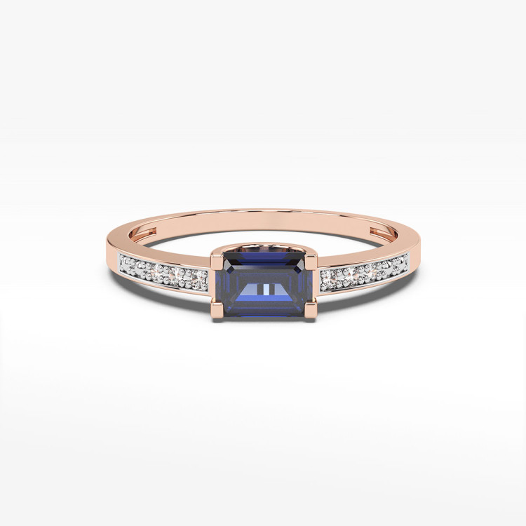 Pierścionek z różowego złota z szafirem - próba 585 0,63CT PV-058CS