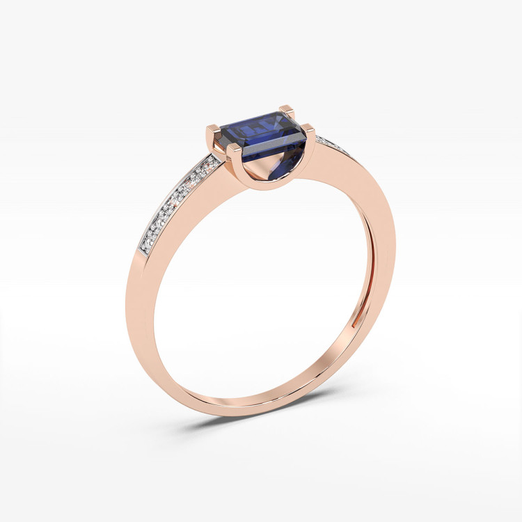 Pierścionek z różowego złota z szafirem - próba 585 0,63CT PV-058CS