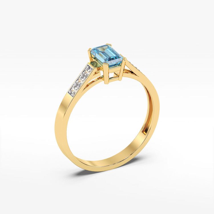 Pierścionek z żółtego złota z topazem Swiss - próba 585 0,69CT PV-083AT