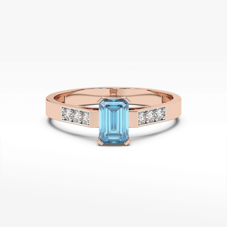Pierścionek z różowego złota z topazem Swiss - próba 585 0,69CT PV-083CT