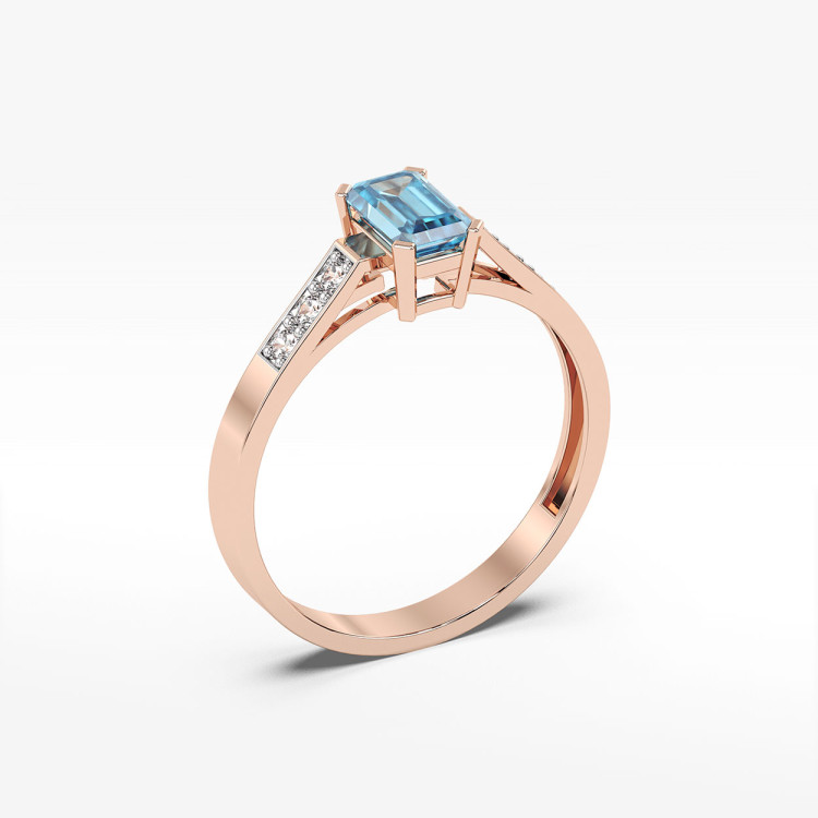 Pierścionek z różowego złota z topazem Swiss - próba 585 0,69CT PV-083CT