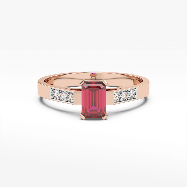 Pierścionek z różowego złota z rubinem - próba 585 0,84CT PV-083CR