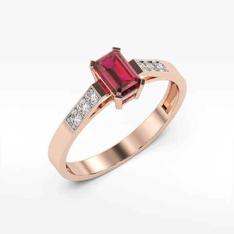 Pierścionek z różowego złota z rubinem - próba 585 0,84CT PV-083CR
