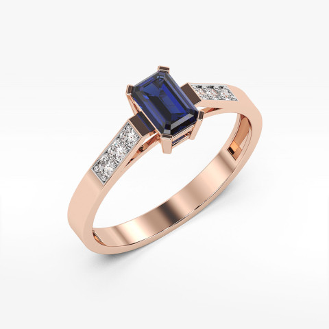 Pierścionek z różowego złota z szafirem - próba 585 0,64CT PV-083CS
