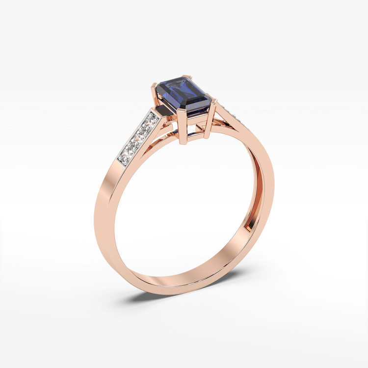 Pierścionek z różowego złota z szafirem - próba 585 0,64CT PV-083CS
