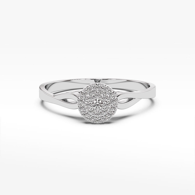 Pierścionek z białego złota z diamentami - próba 585 0,13CT PV-086B