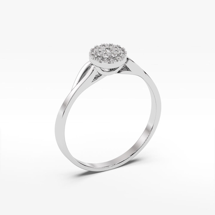 Pierścionek z białego złota z diamentami - próba 585 0,13CT PV-086B