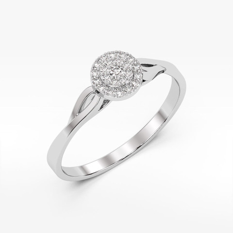 Pierścionek z białego złota z diamentami - próba 585 0,13CT PV-086B