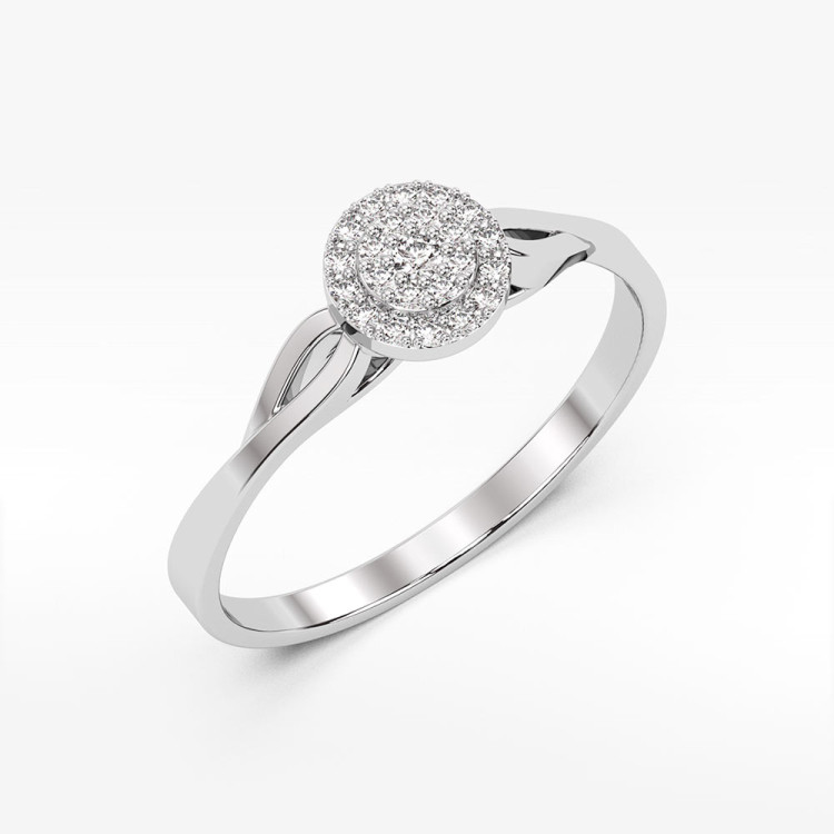 Pierścionek z białego złota z diamentami - próba 585 0,13CT PV-086B