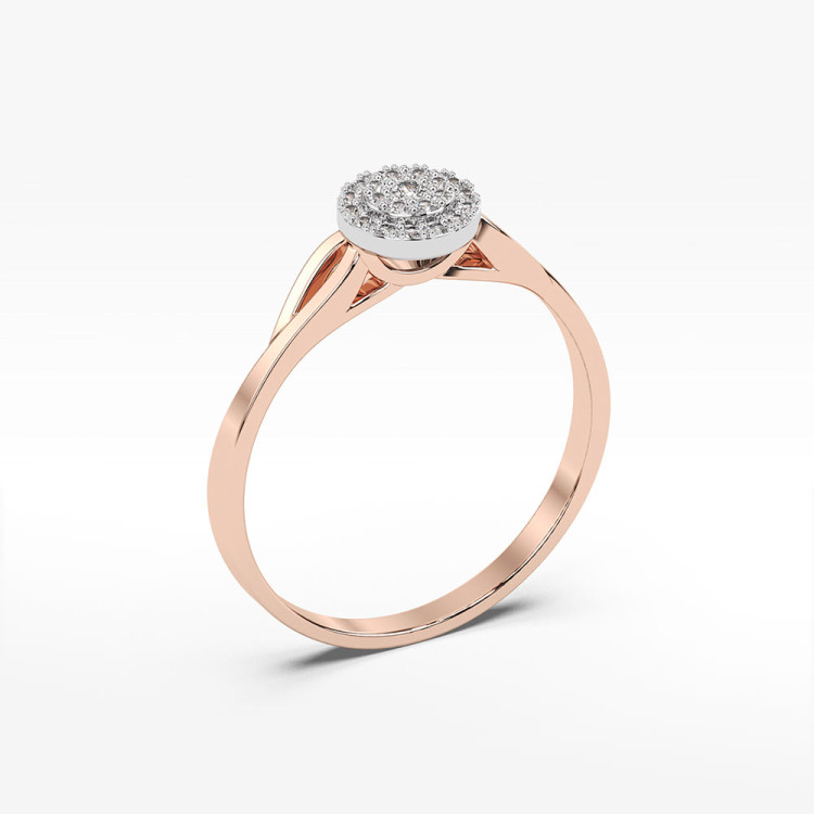 Pierścionek z różowego złota z diamentami - próba 585 0,13CT PV-086C