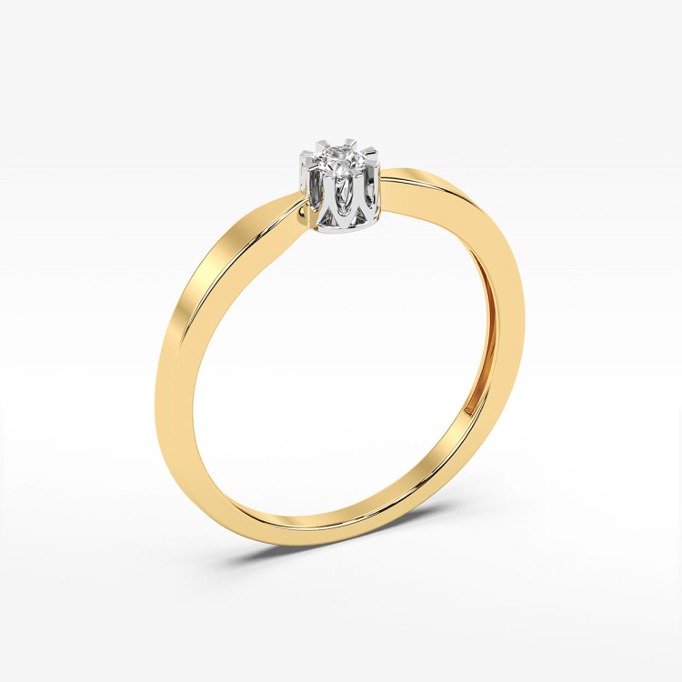 Pierścionek z żółtego złota z diamentem - próba 585 0,10CT PV-106A