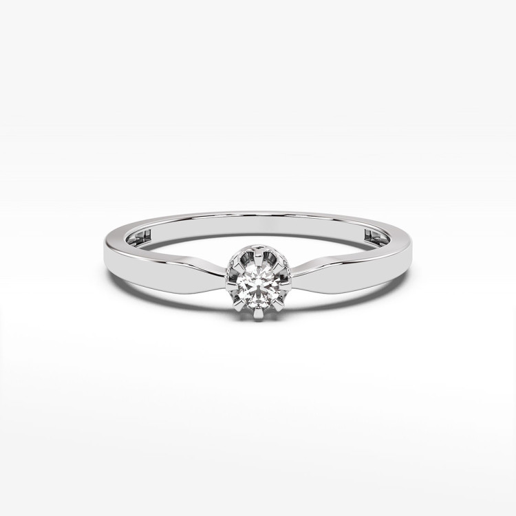Pierścionek z białego złota z diamentem - próba 585 0,10CT PV-106B