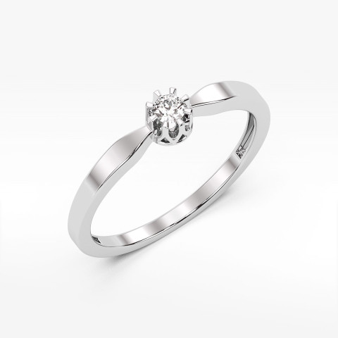 Pierścionek z białego złota z diamentem - próba 585 0,10CT PV-106B